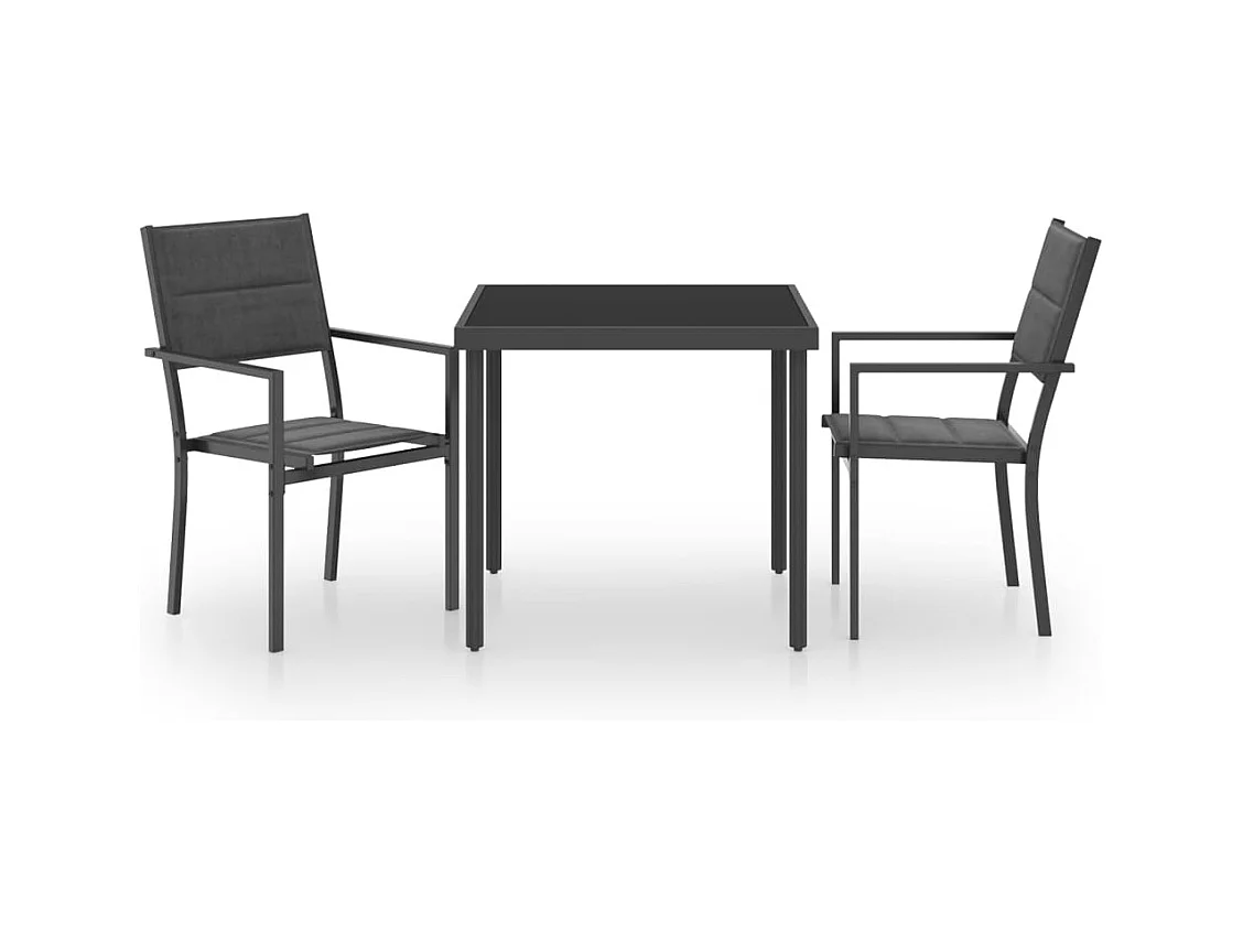 Marie-Laetitia  Ensemble à manger d'extérieur 3 pcs Acier