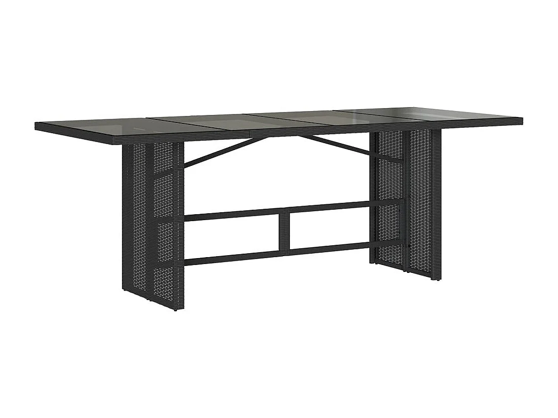 Thomian  Set de comedor de jardín 9 pzas y cojines ratán sintético negro