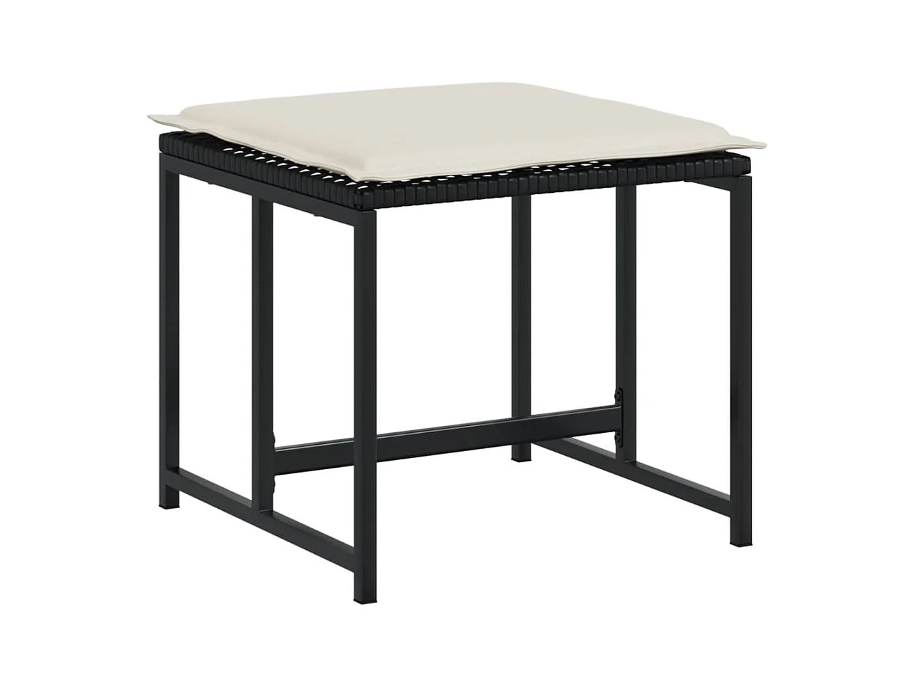 Quintus  Set comedor de jardín con cojines 15 pzas ratán sintético negro