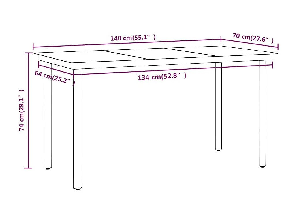 Hillsboro  Ensemble à manger de jardin avec coussins 7 pcs Noir