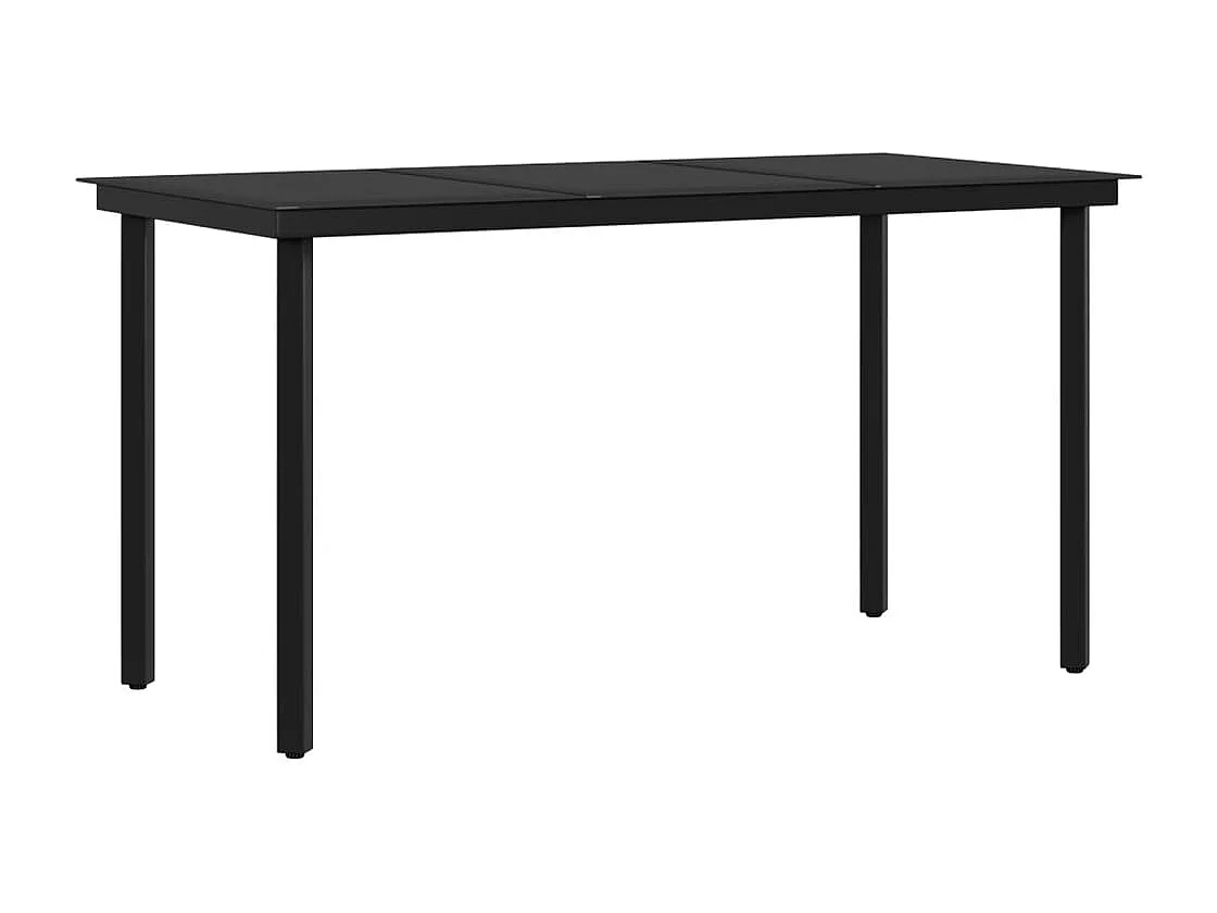 Hillsboro  Juego de comedor de jardín 7 piezas con cojines negro