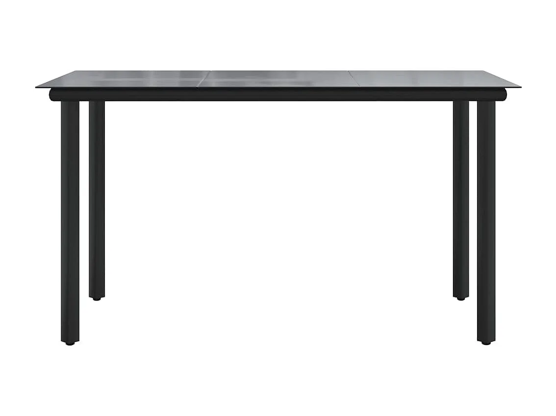 Claudine  Ensemble à manger de jardin 7 pcs Noir Rotin PVC