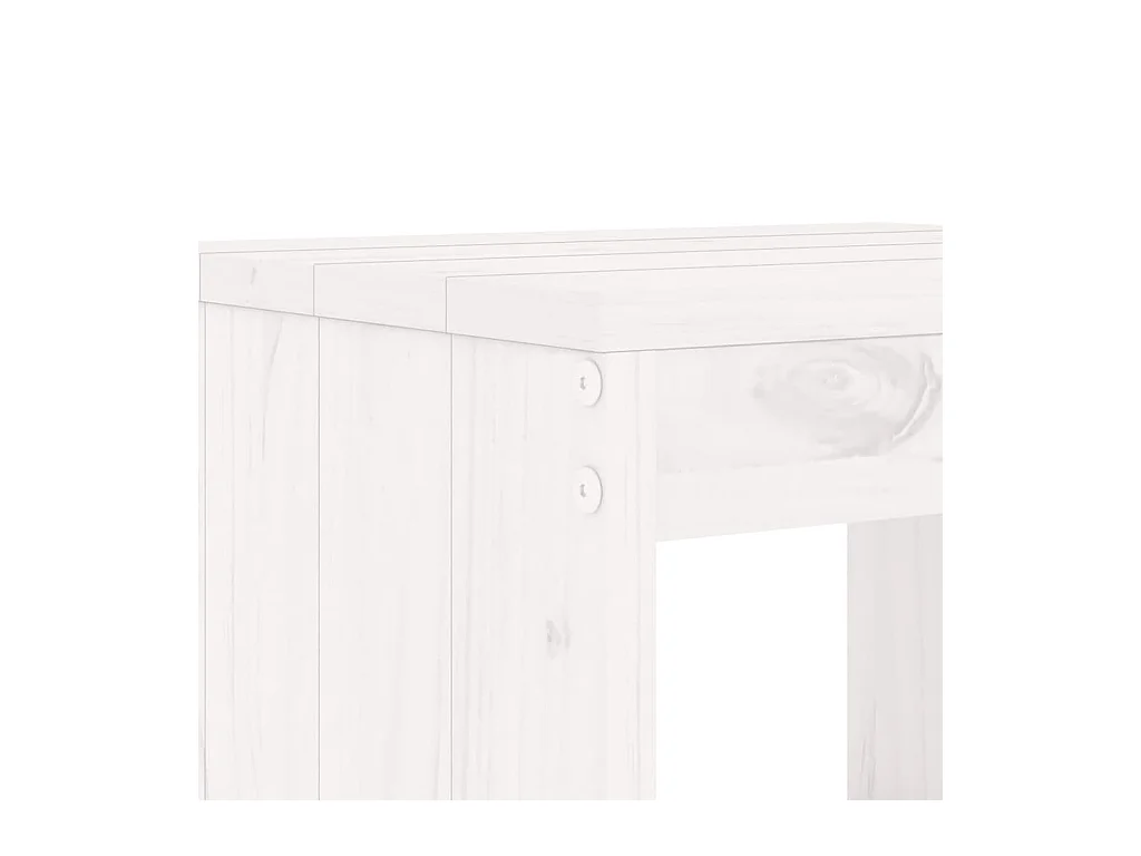 Louis-Philippe-Francis  Ensemble à manger de jardin 17 pcs blanc bois massif de pin