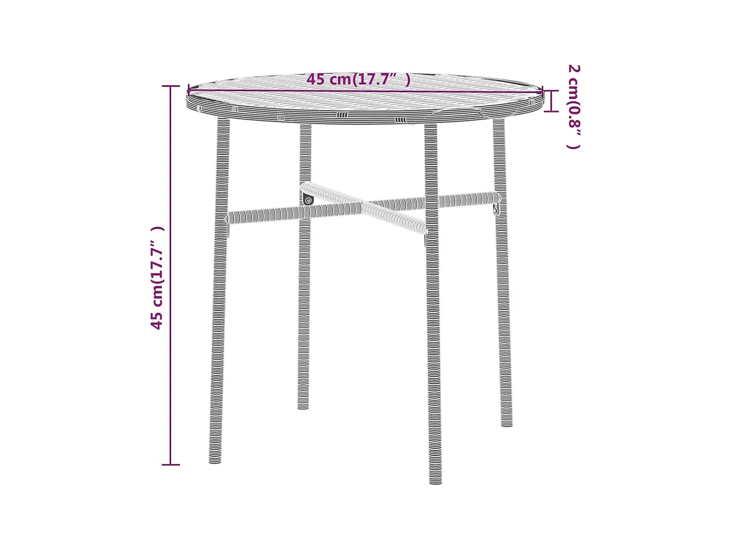 Germain  Ensemble à manger de jardin 3 pcs Résine tressée Noir