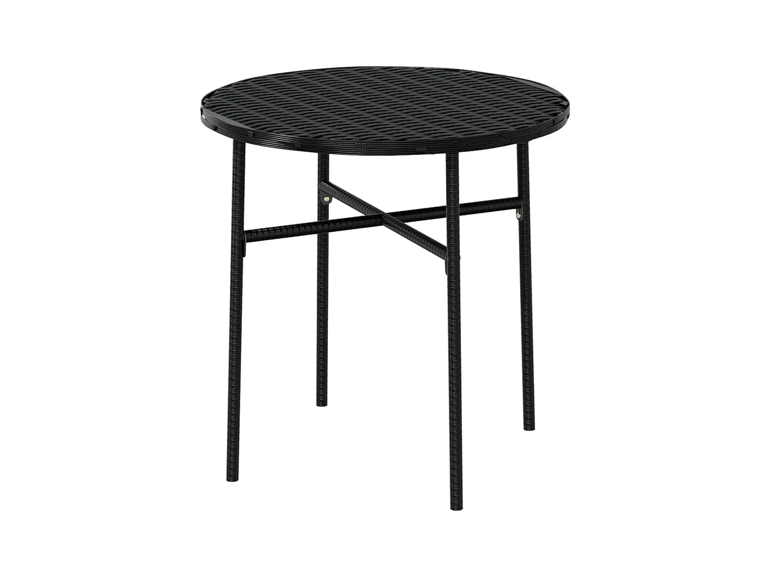 Germain  Ensemble à manger de jardin 3 pcs Résine tressée Noir