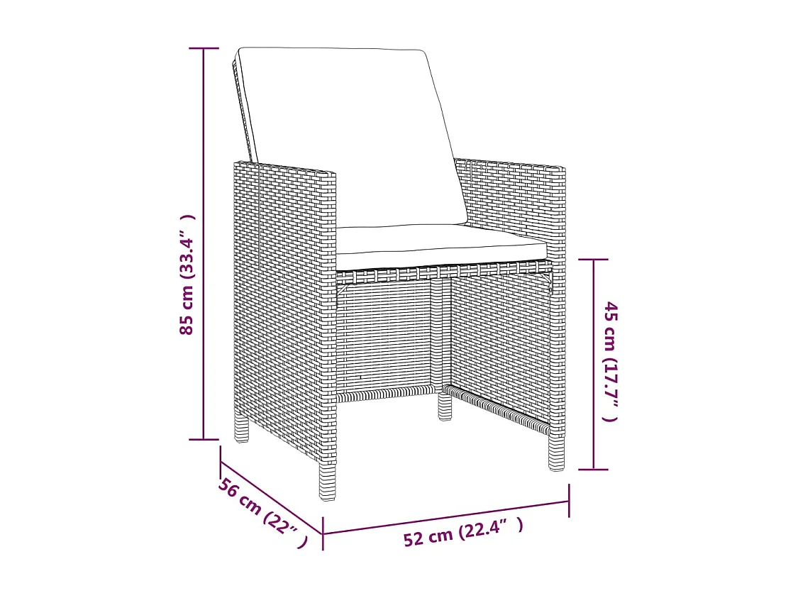 Hugo  Ensemble à manger de jardin coussins 9pcs Résine tressée Noir