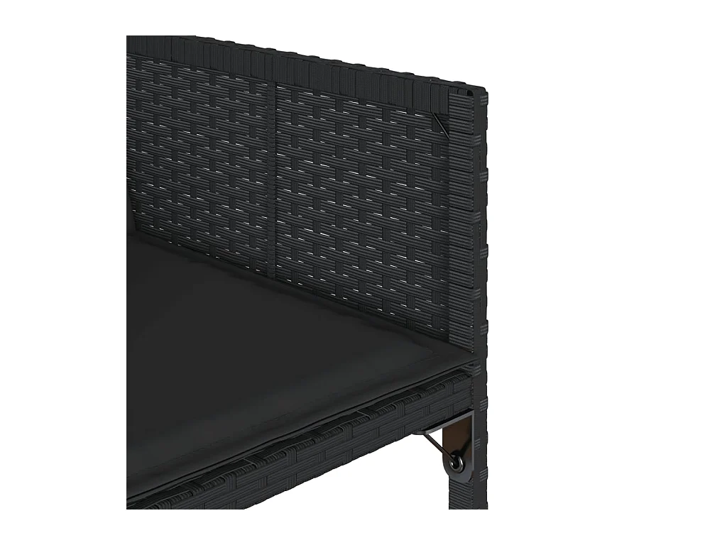 Brienne  Ensemble à manger de jardin 15 pcs coussins noir résine tressée