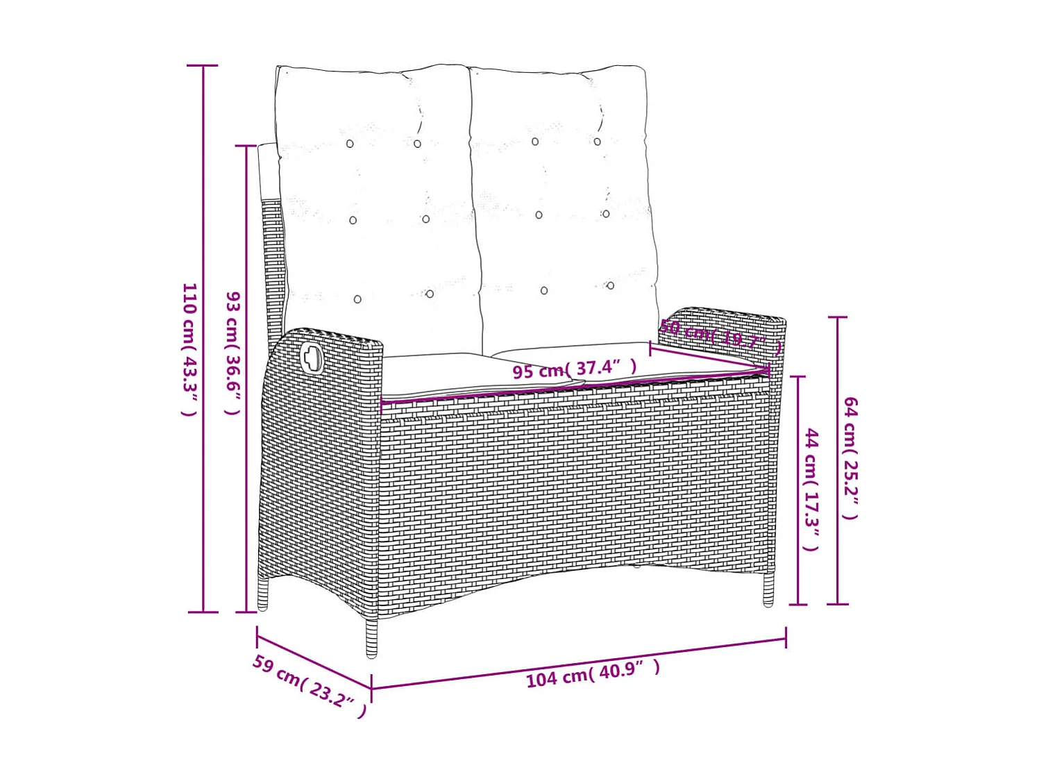Boxmeer  Ensemble à manger de jardin et coussins 2 pcs beige poly rotin