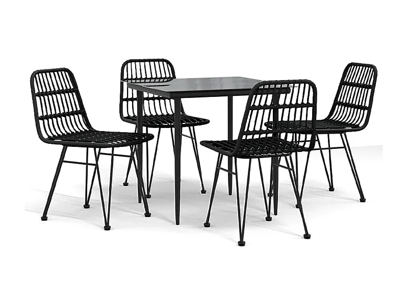 Eden Prairie  5-delige Tuinset poly rattan zwart