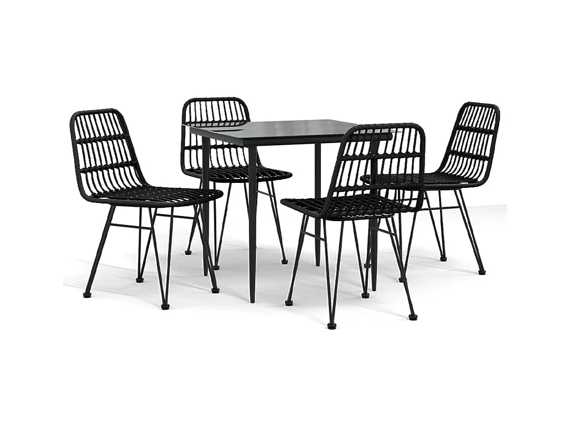 Eden Prairie  5-delige Tuinset poly rattan zwart