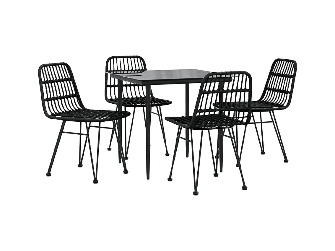 Eden Prairie  5-delige Tuinset poly rattan zwart