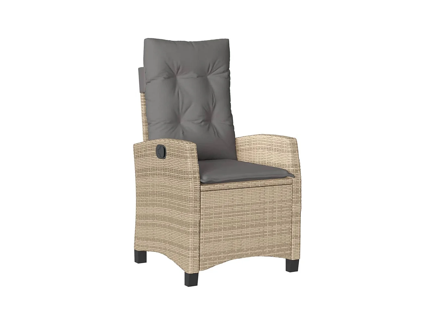 Necati  Ensemble à manger de jardin coussins 4 pcs beige résine tressée