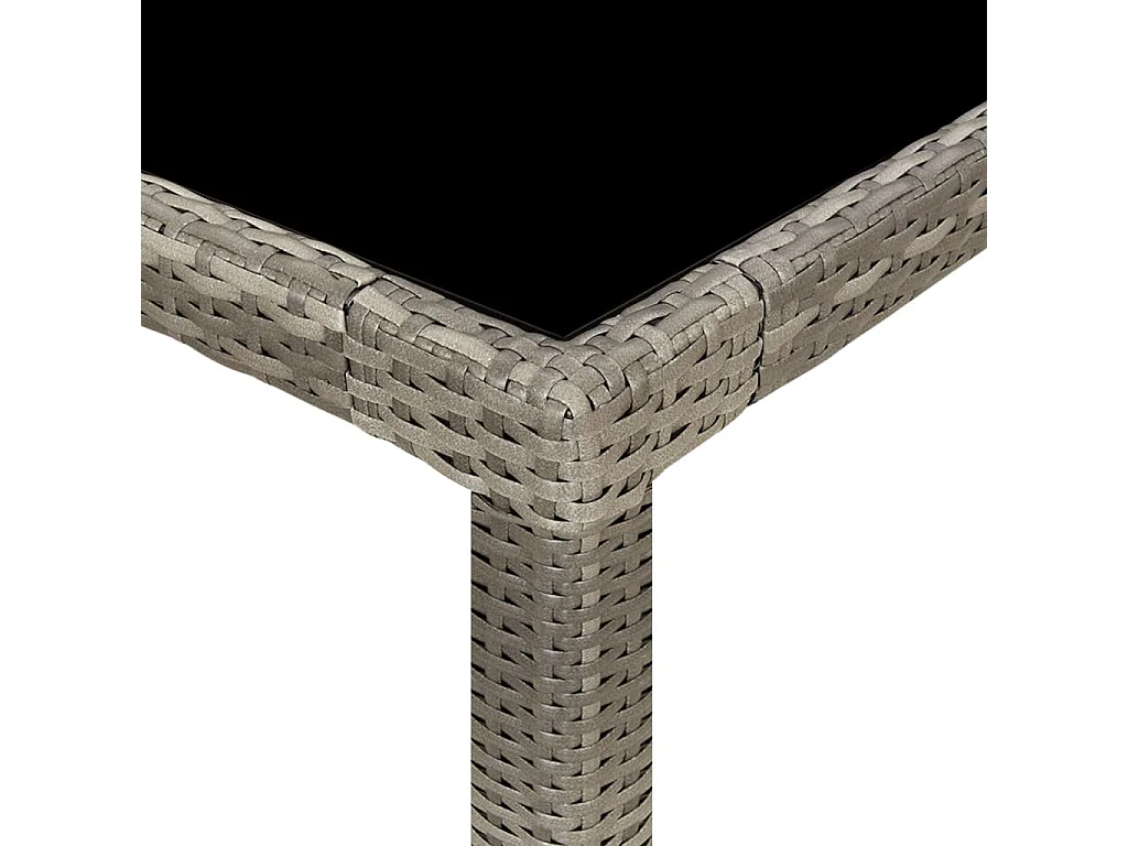 Kristof  Ensemble à manger d'extérieur 9pcs coussins Résine tressée Gris