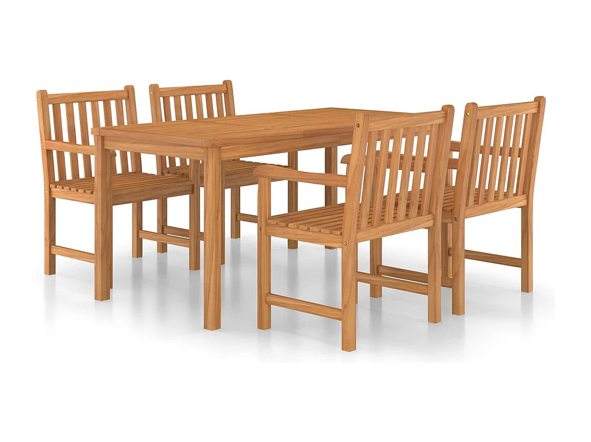 Acqui Terme  5-delige tuinset 160x80 cm massief teakhout