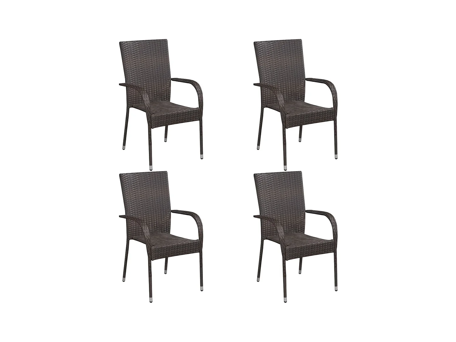 Carroll  Set de muebles de comedor de jardín 5 piezas de ratán marrón