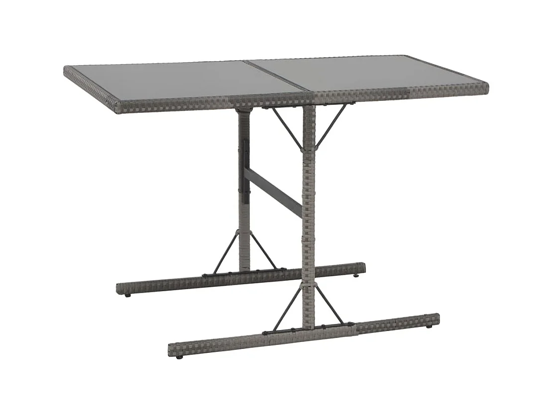 Garden Furniture -  Ensemble à manger d'extérieur 7pcs coussins Résine tressée Gris