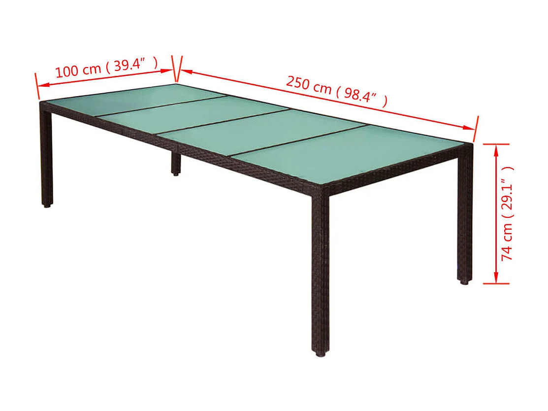 Fea  11-delige Tuinset met kussens poly rattan bruin