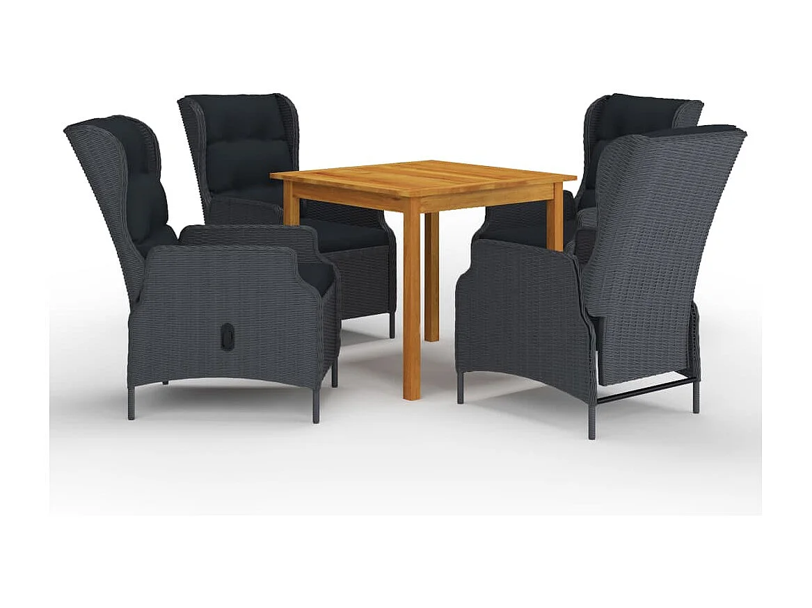 Sadullah  Ensemble à manger de jardin 5 pcs Gris foncé