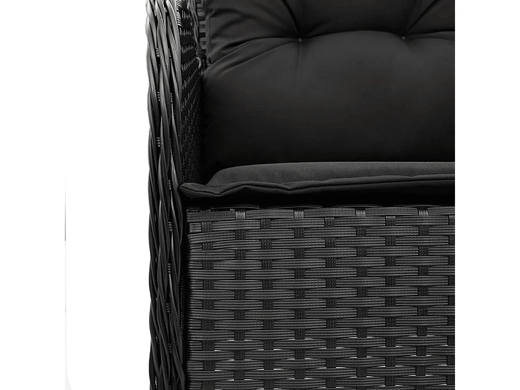 Karlyn  Ensemble à manger de jardin 9pcs coussins noir résine tressée