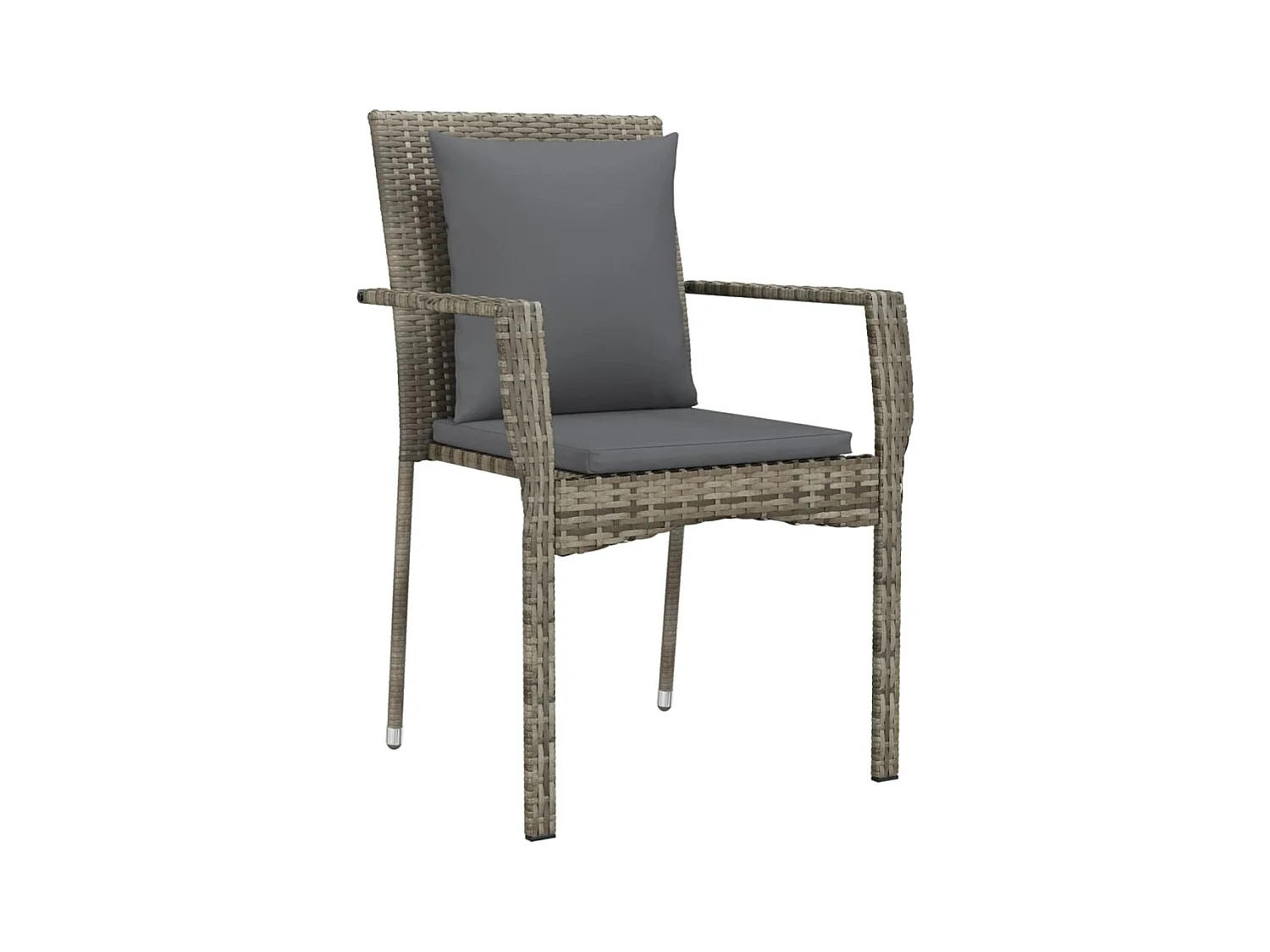 Chelan  Ensemble à manger de jardin coussins 5 pcs noir et gris