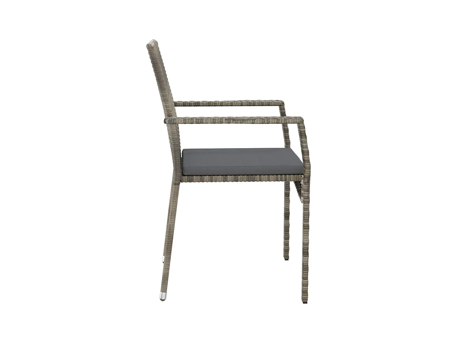 Tønder  Ensemble à manger jardin et coussins 7 pcs gris rotin