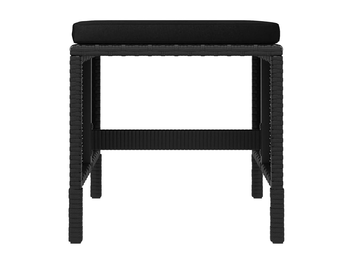 Kaleva  Ensemble à manger de jardin coussins 6pcs noir résine tressée