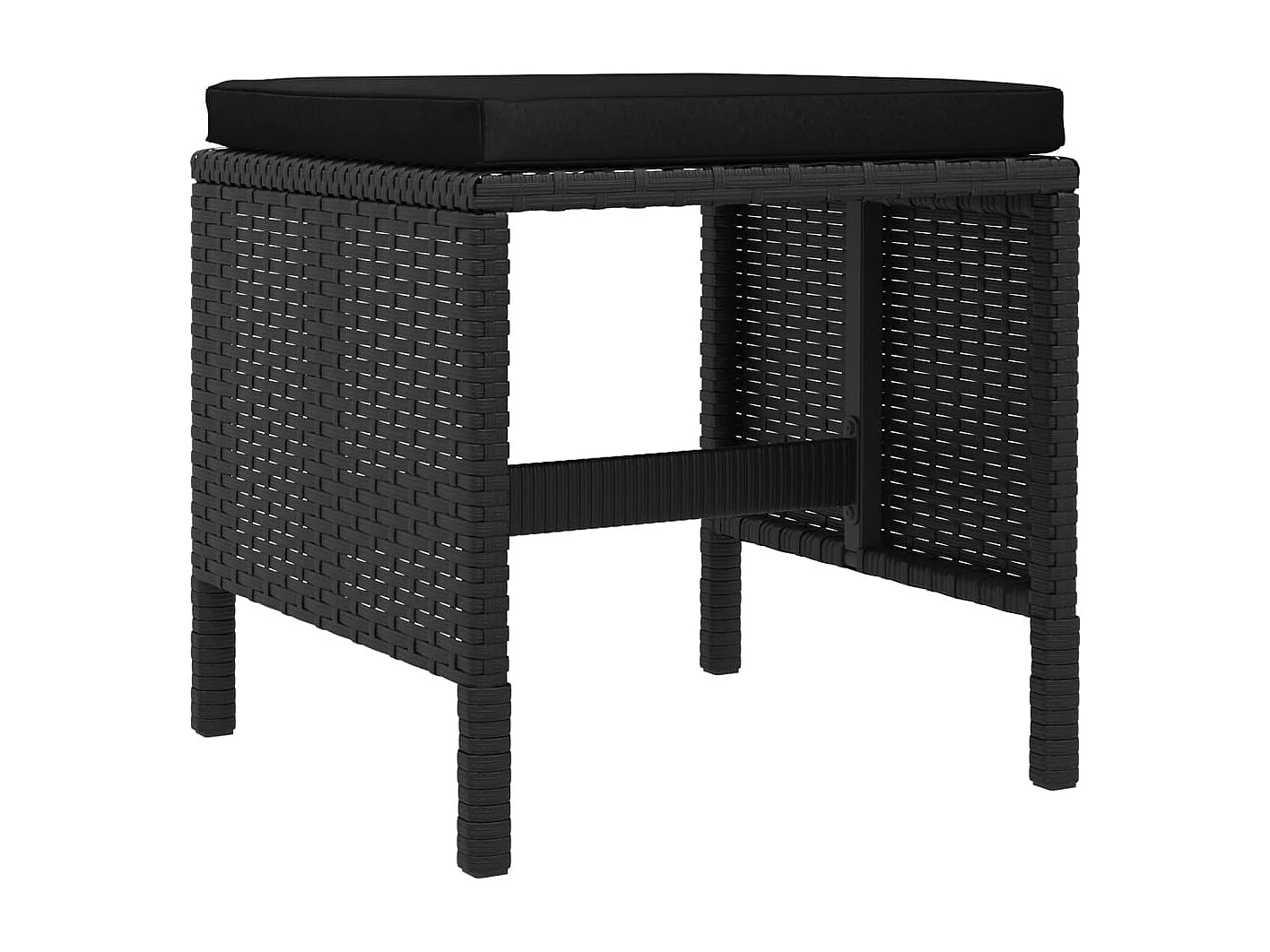 Kaleva  Ensemble à manger de jardin coussins 6pcs noir résine tressée