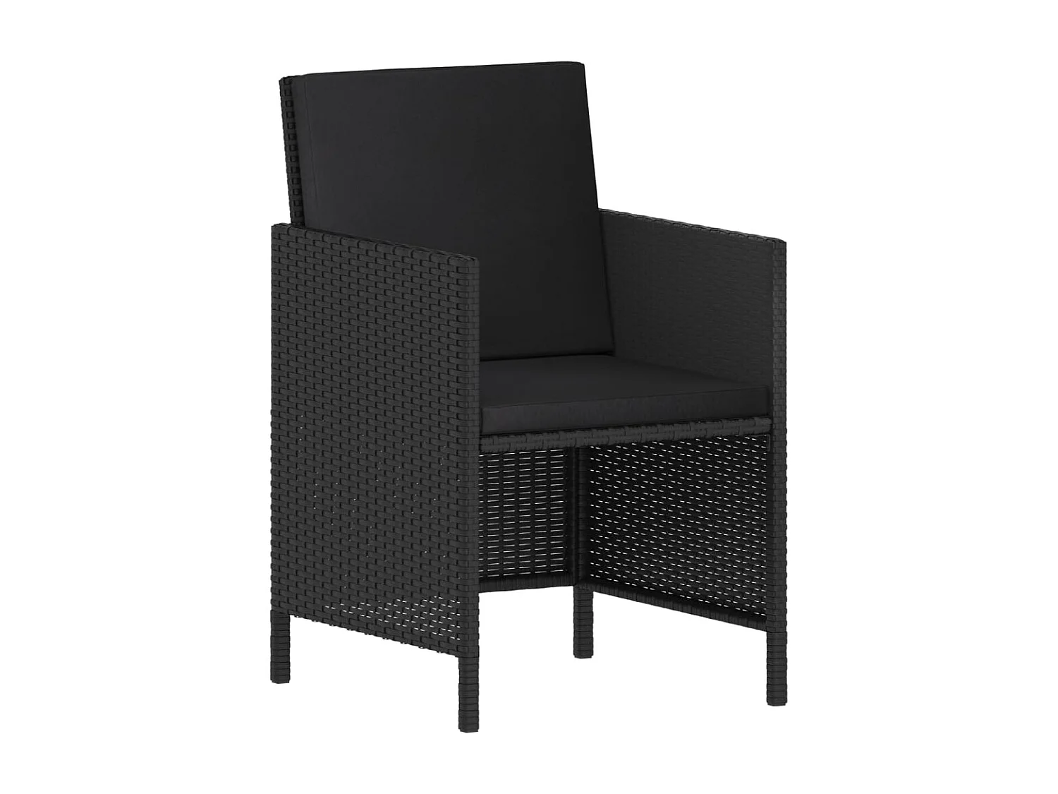 Kaleva  Ensemble à manger de jardin coussins 6pcs noir résine tressée