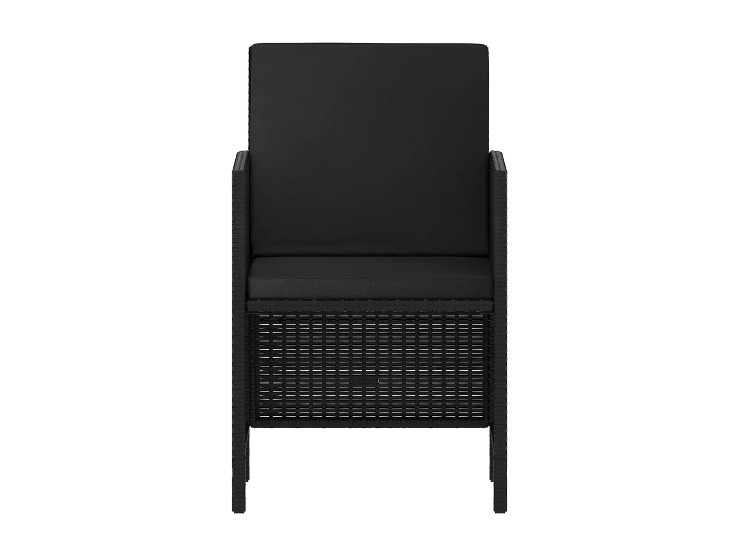 Kaleva  Ensemble à manger de jardin coussins 6pcs noir résine tressée