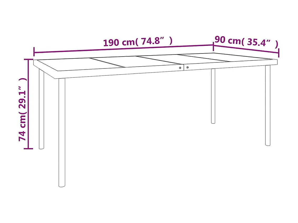 Ellensburg  Juego de comedor para jardín 9 piezas acero y textilene negro