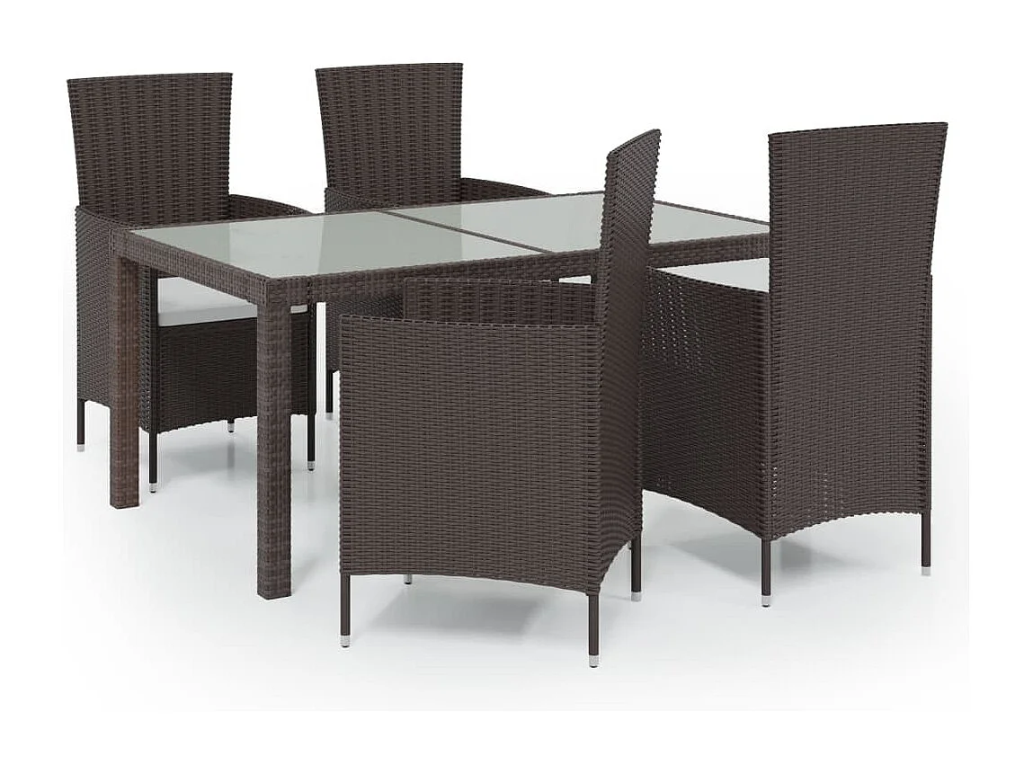 Prolenta Premium -  Ensemble à manger d'extérieur 5pcs avec coussins Résine tressée