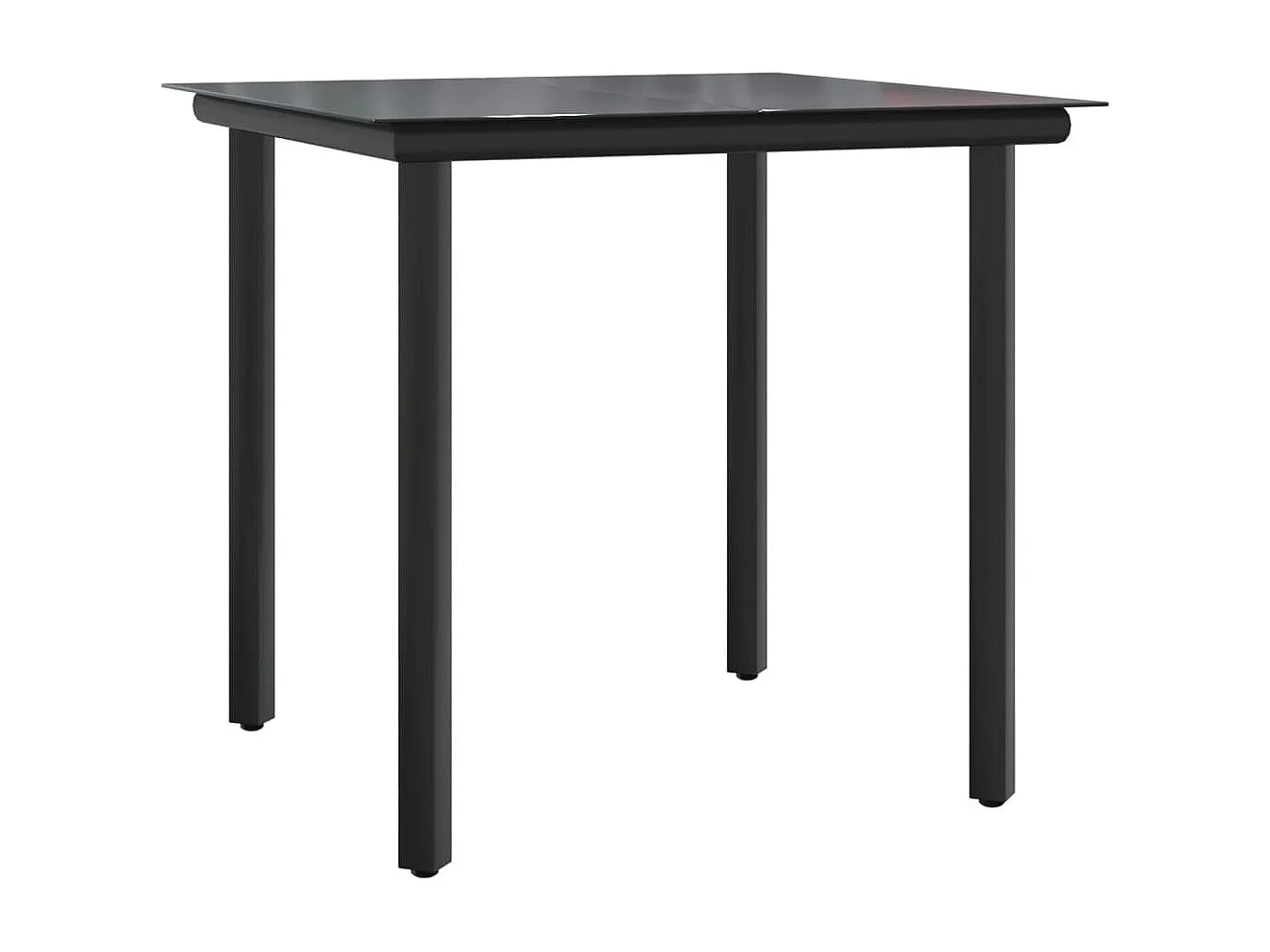 Askøy  Ensemble à manger de jardin coussins 5pcs Noir Résine tressée