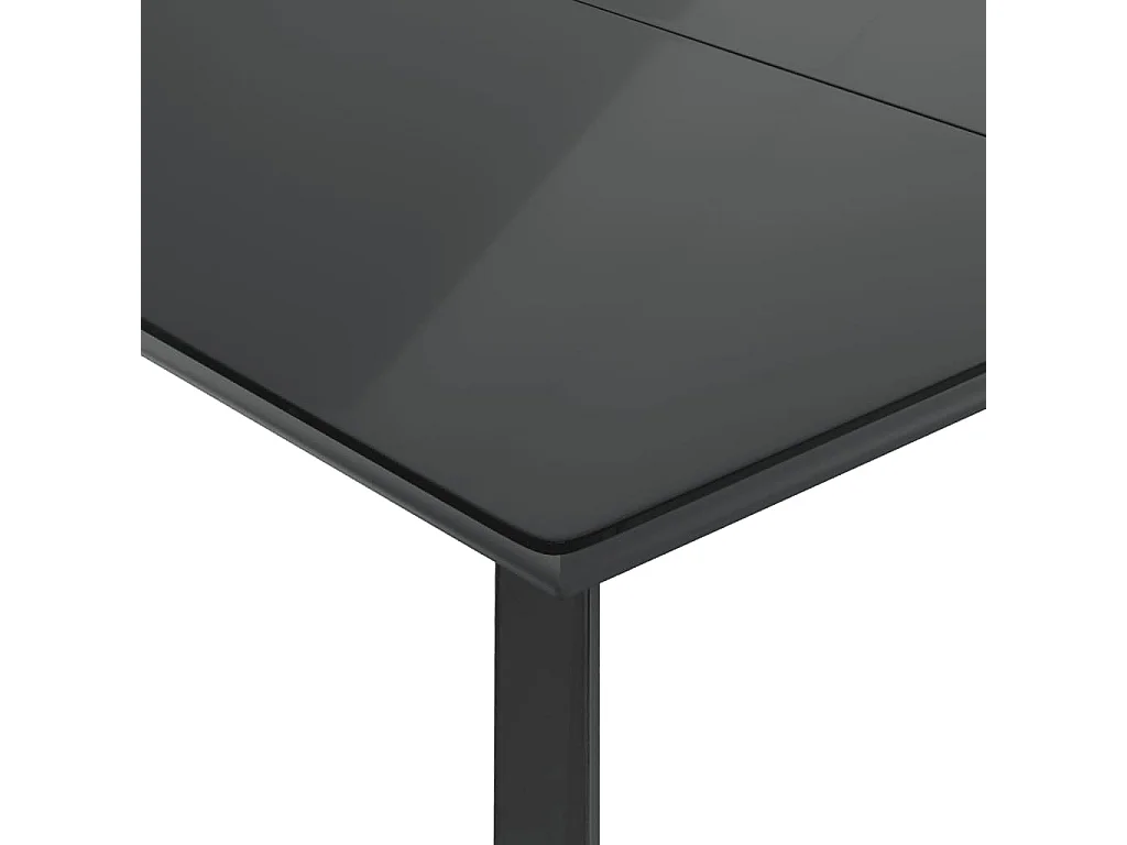 Askøy  Ensemble à manger de jardin coussins 5pcs Noir Résine tressée