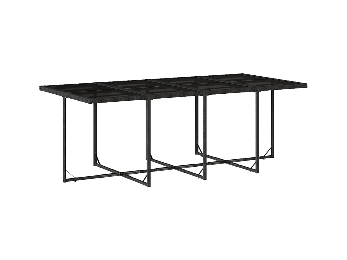 Emilia  Set comedor de jardín con cojines 13 pzas ratán sintético negro