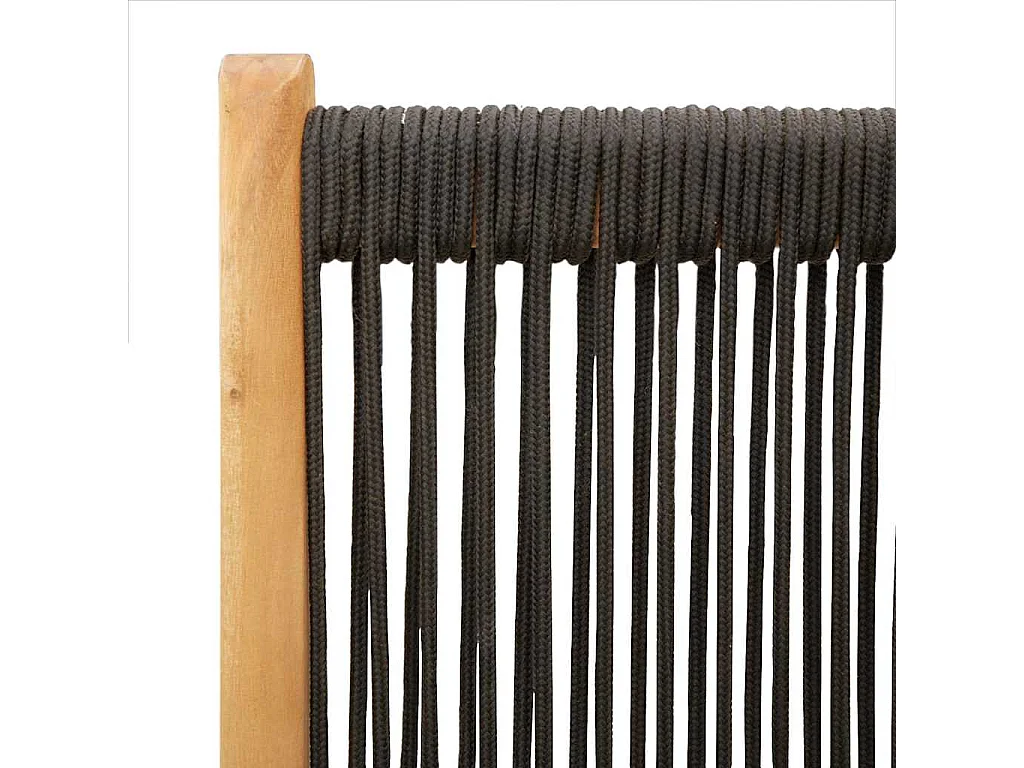 Molfetta  Ensemble à Manger de jardin 7pcs noir polypropylène bois massif