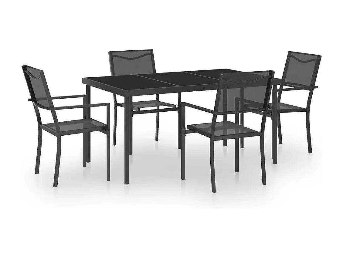 Maris  Mobilier de salle à manger d'extérieur 5 pcs Acier