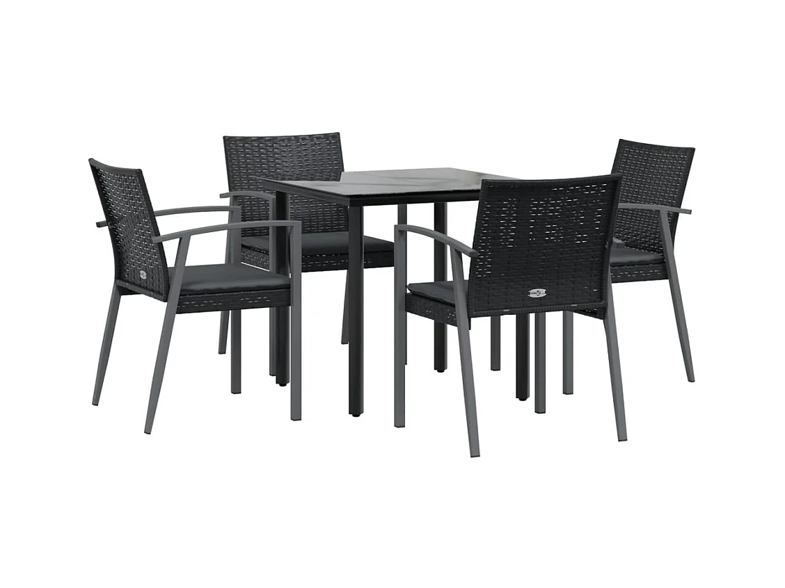 Ephrata  5-delige Tuinset met kussens poly rattan en staal