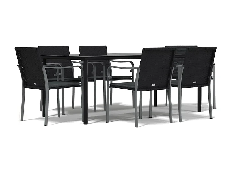 Leonie  7-delige Tuinset met kussens poly rattan en staal