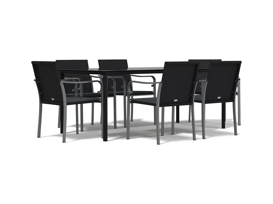 Leonie  7-delige Tuinset met kussens poly rattan en staal