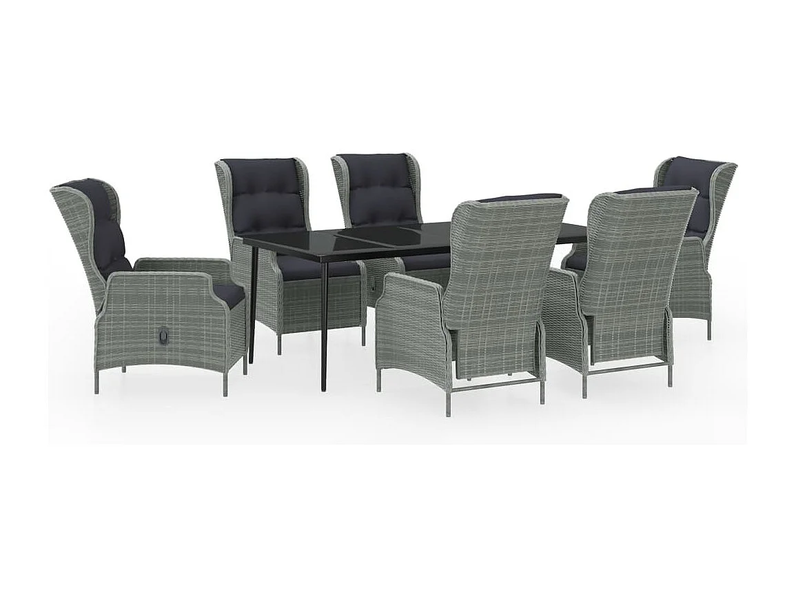 Mayra  7-delige Tuinset lichtgrijs