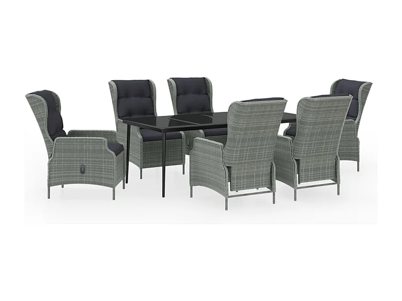 Mayra  7-delige Tuinset lichtgrijs