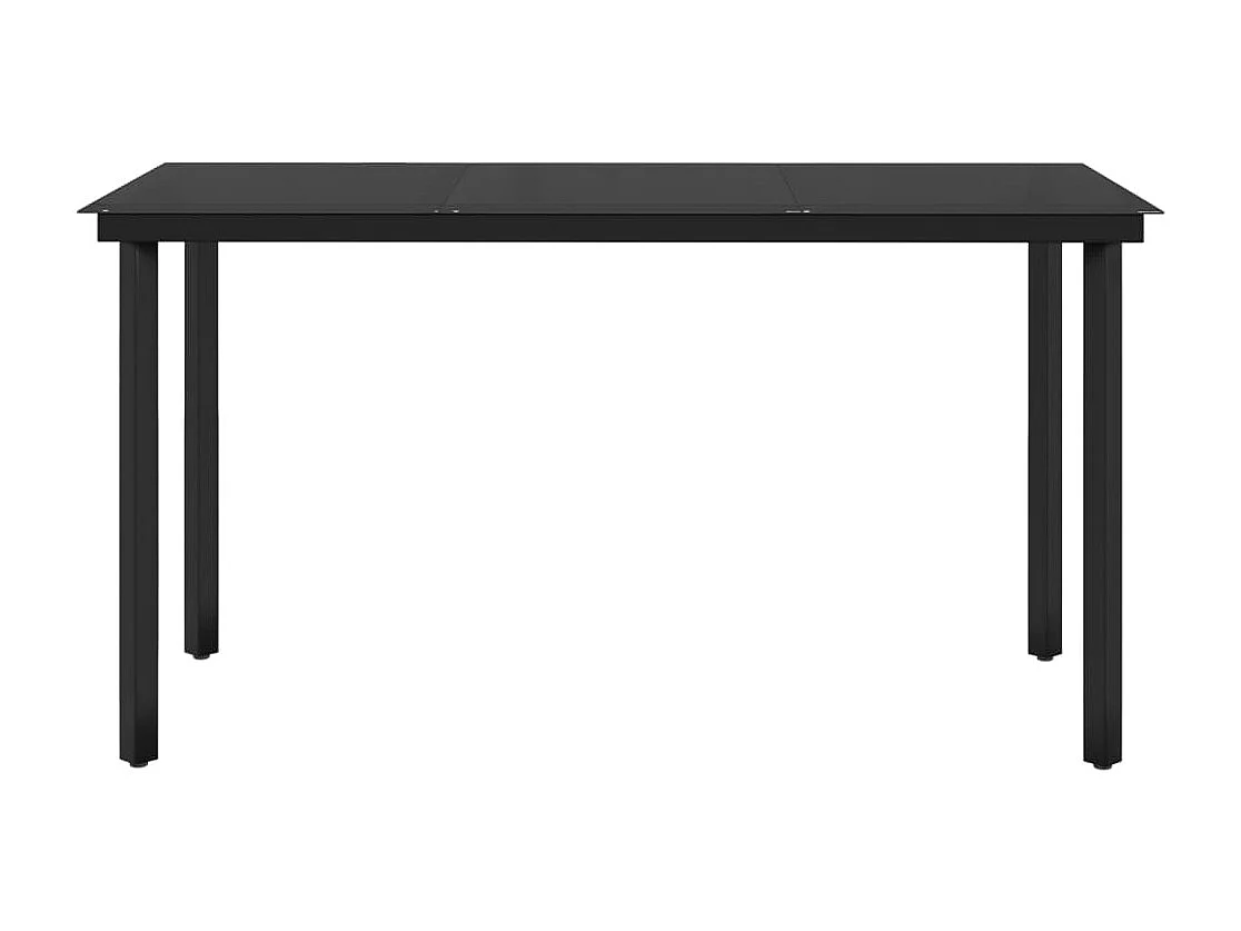 Bergeijk  Ensemble à manger de jardin avec coussins 7 pcs Noir