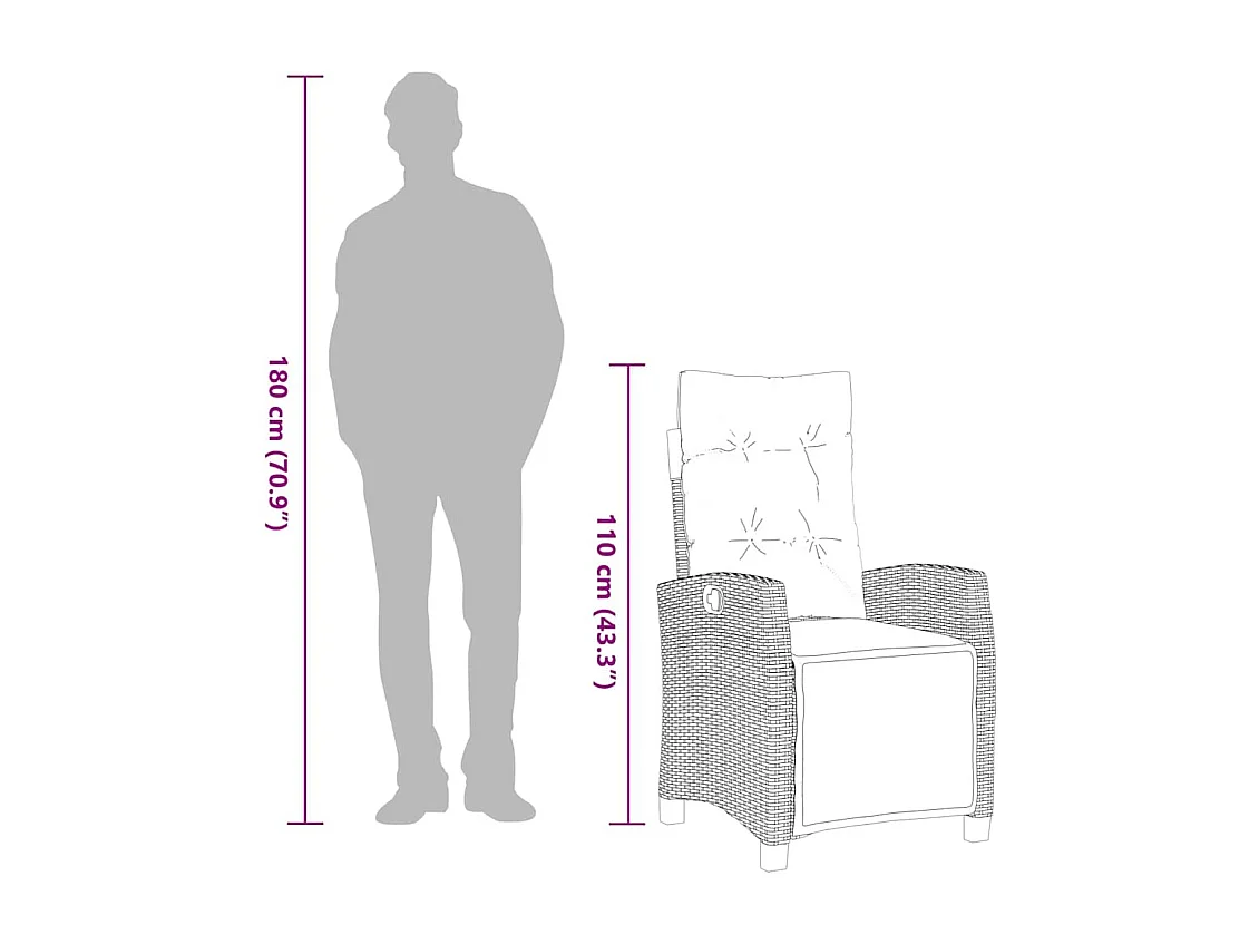 Igmar  Ensemble à manger de jardin et coussins 7 pcs gris clair rotin