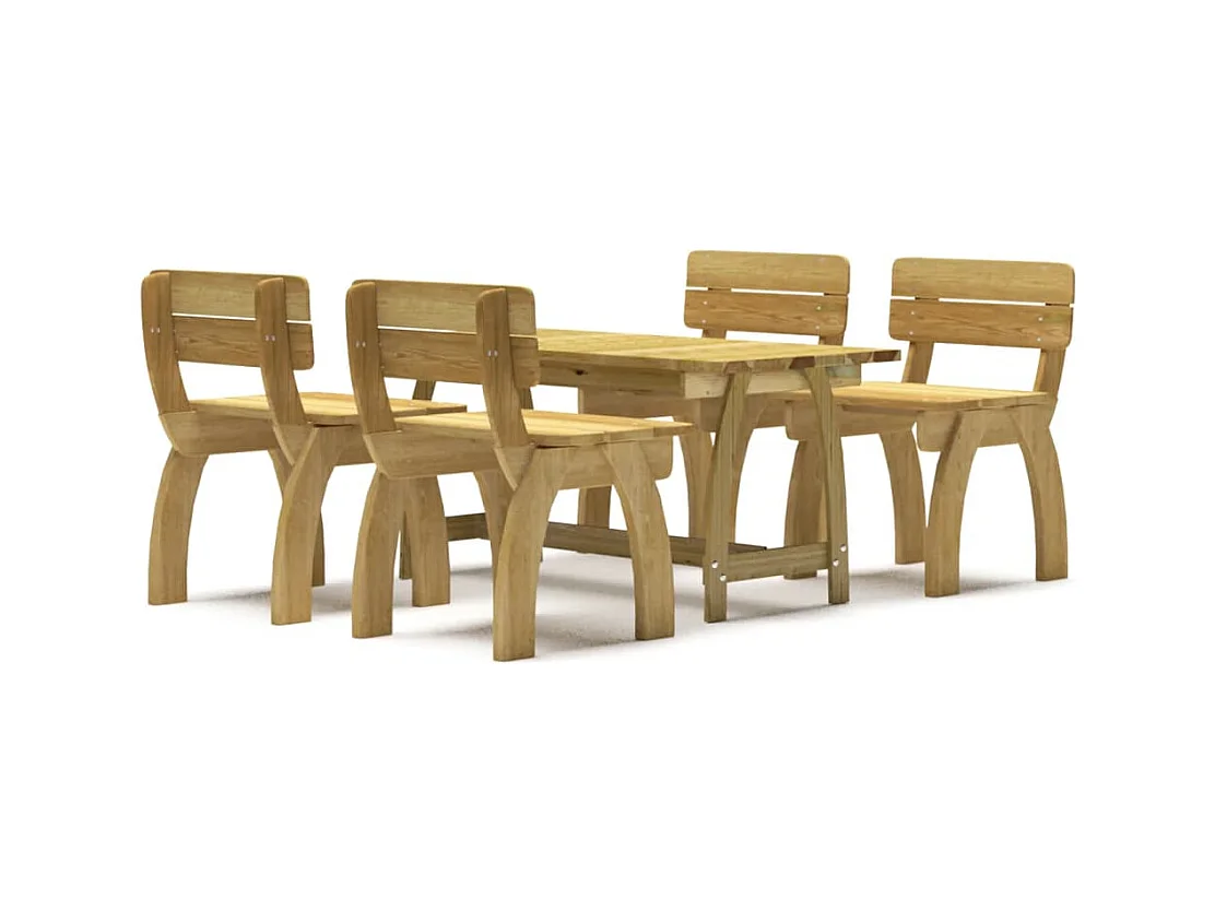 Miriam-Marie  Ensemble à manger de jardin 5 pcs Bois de pin imprégné