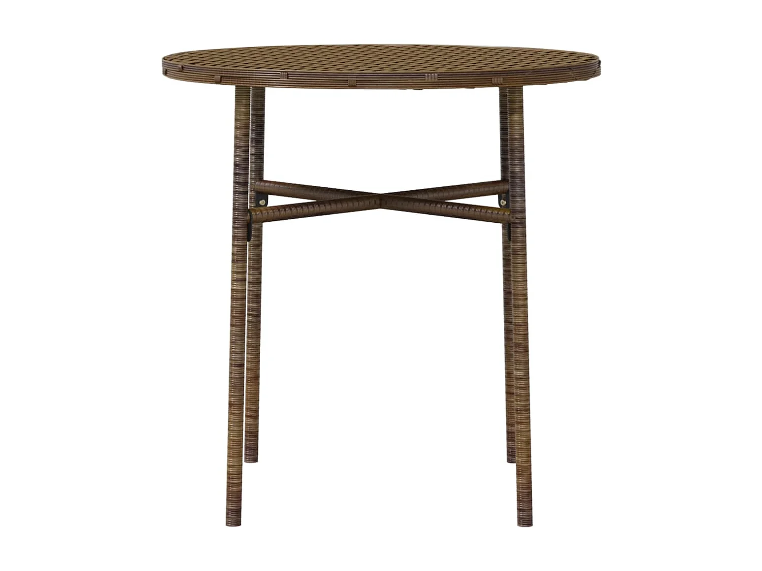 Germain  Ensemble à manger de jardin 3pcs Résine tressée Marron