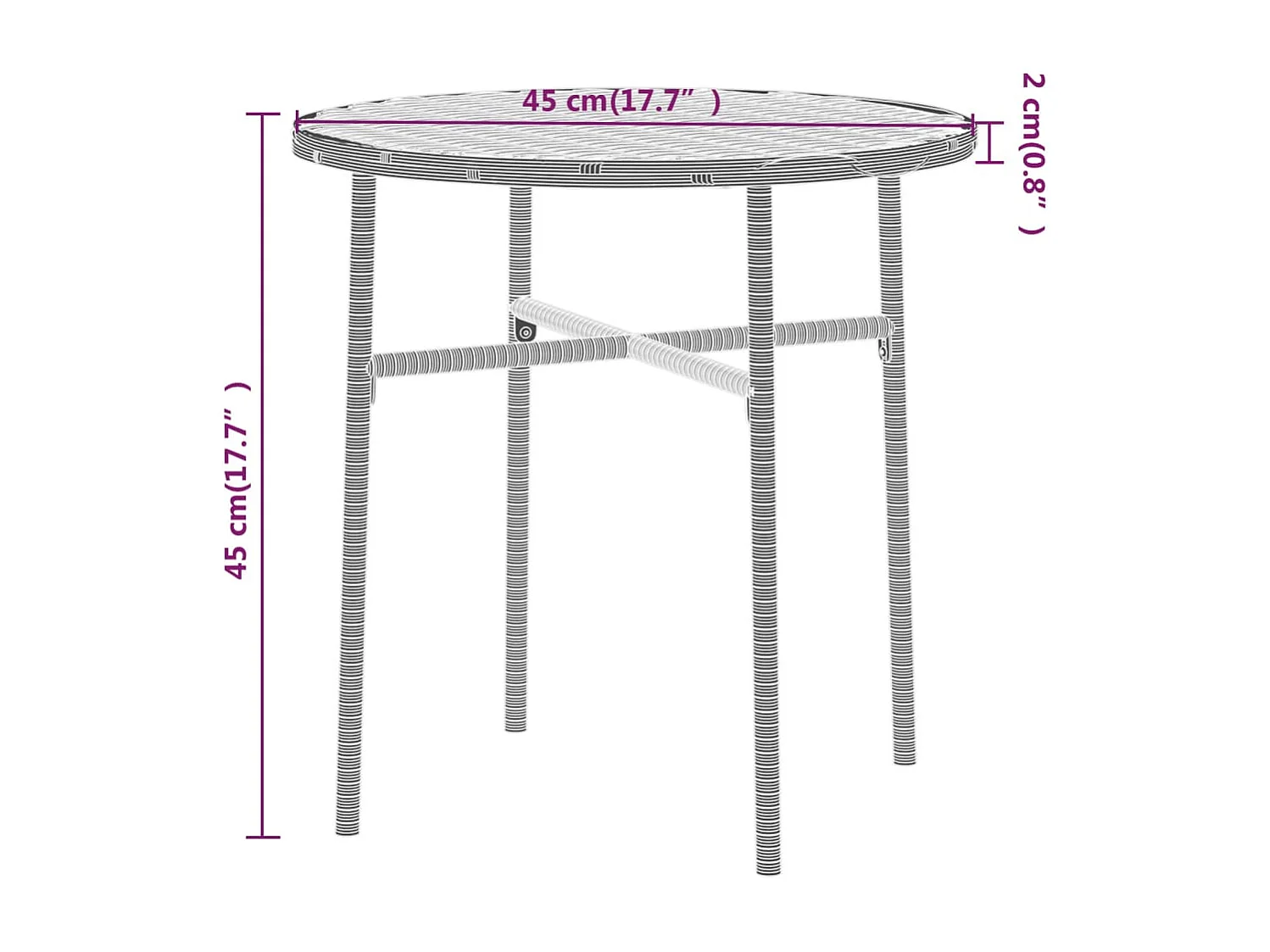 Germain  Ensemble à manger de jardin 3pcs Résine tressée Marron