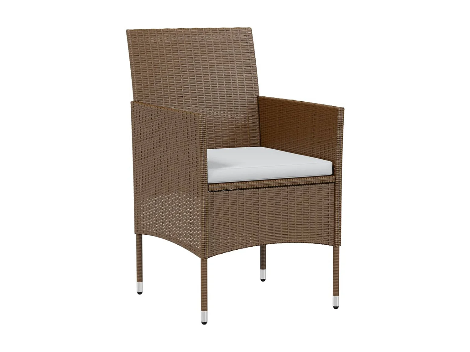 Germain  Ensemble à manger de jardin 3pcs Résine tressée Marron