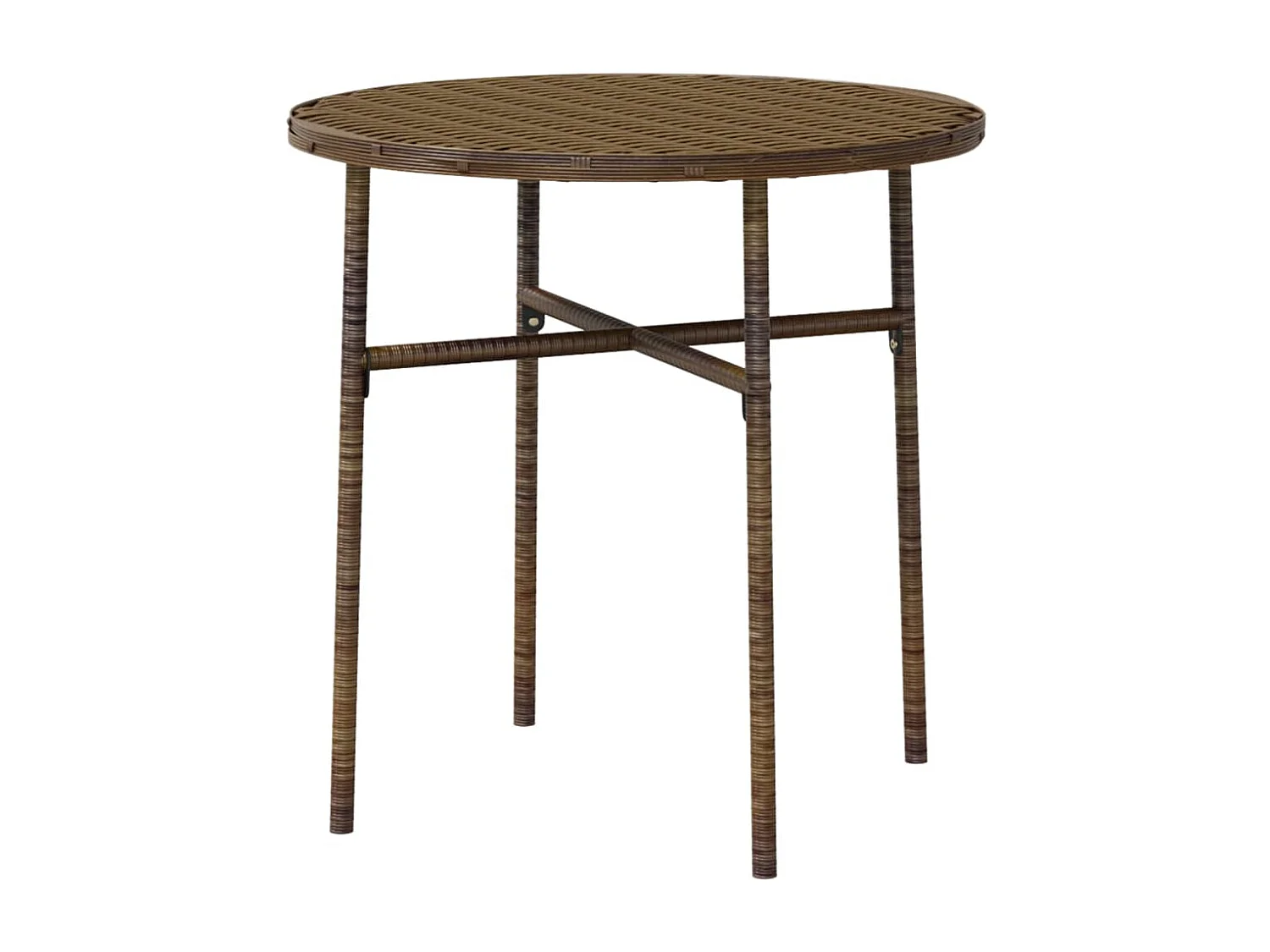 Germain  Ensemble à manger de jardin 3pcs Résine tressée Marron