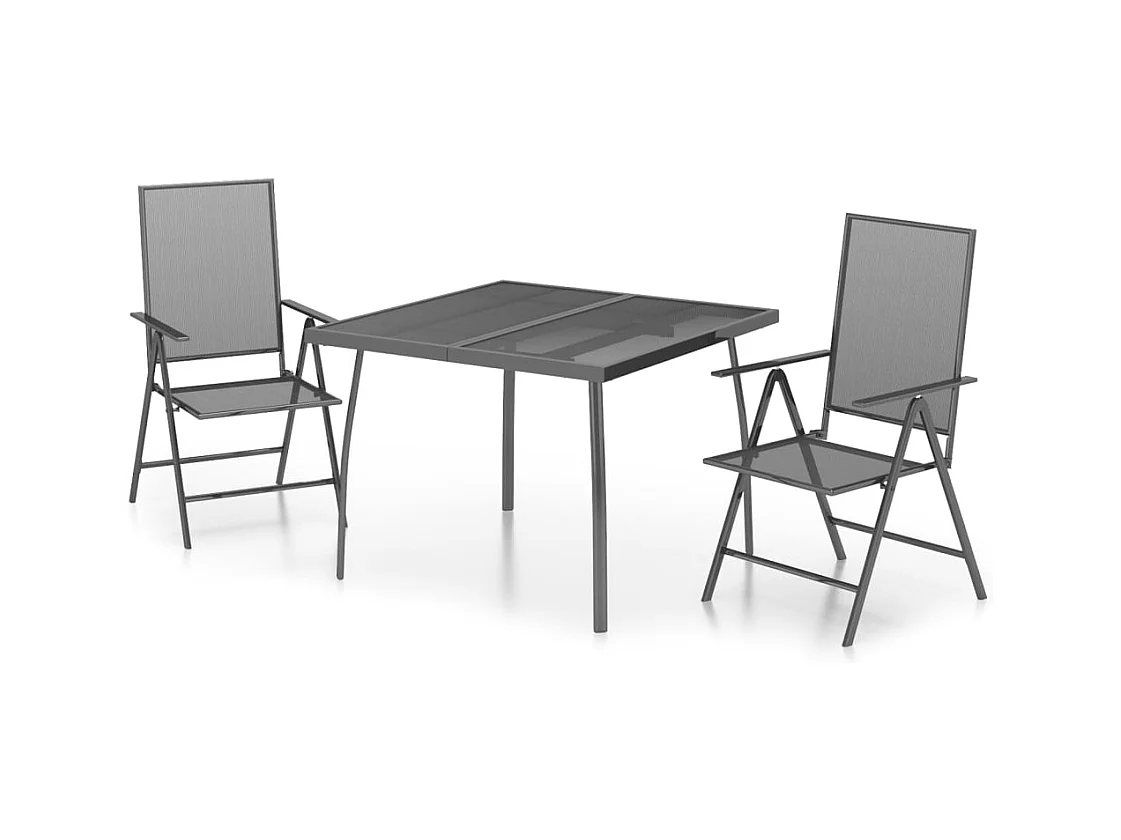 Terina  Ensemble à manger de jardin 3 pcs anthracite acier