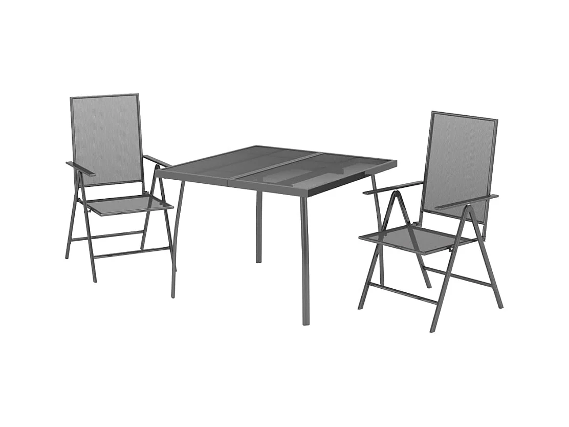 Terina  Ensemble à manger de jardin 3 pcs anthracite acier